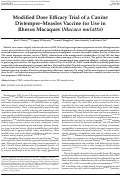 Cover page: Modified Dose Efficacy Trial of a Canine Distemper-Measles Vaccine for Use in Rhesus Macaques (Macaca mulatta).