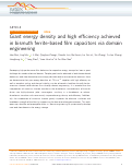 Cover page: Giant energy density and high efficiency achieved in bismuth ferrite-based film capacitors via domain engineering