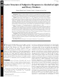 Cover page: Factor Structure of Subjective Responses to Alcohol in Light and Heavy Drinkers.