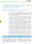 Cover page: Circulating Plasma Biomarkers of Survival in Antifibrotic-Treated Patients With Idiopathic Pulmonary Fibrosis