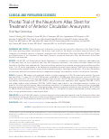 Cover page: Pivotal Trial of the Neuroform Atlas Stent for Treatment of Anterior Circulation Aneurysms