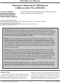 Cover page: Emergency Department Utilization by Children in the USA, 2010-2011