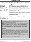 Cover page: Cross-sectional Analysis of Food Insecurity and Frequent Emergency Department Use