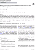 Cover page: Perspectives on Employer-Initiated Terminations Among Young Adults on the Autism Spectrum