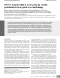 Cover page: HIV-1 in lymph nodes is maintained by cellular proliferation during antiretroviral therapy