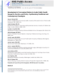 Cover page: Development of Conceptual Models to Guide Public Health Research, Practice, and Policy: Synthesizing Traditional and Contemporary Paradigms