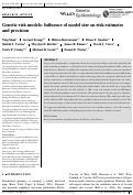 Cover page: Genetic risk models: Influence of model size on risk estimates and precision