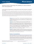 Cover page: American Society of Hematology 2021 guidelines for sickle cell disease: stem cell transplantation