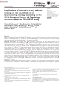 Cover page: Implications of coronary artery calcium testing on risk stratification for lipid-lowering therapy according to the 2016 European Society of Cardiology recommendations: The MESA study