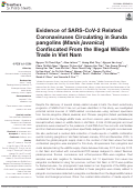 Cover page: Evidence of SARS-CoV-2 Related Coronaviruses Circulating in Sunda pangolins (<i>Manis javanica</i>) Confiscated From the Illegal Wildlife Trade in Viet Nam.