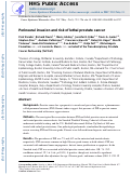 Cover page: Perineural Invasion and Risk of Lethal Prostate Cancer.