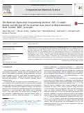 Cover page: The Materials Application Programming Interface (API): A simple, flexible and efficient API for materials data based on REpresentational State Transfer (REST) principles