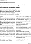 Cover page: The role of surgical resection in the management of newly diagnosed brain metastases: a systematic review and evidence-based clinical practice guideline