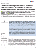 Cover page: Dexamethasone prophylaxis protects from acute high-altitude illness by modifying the peripheral blood mononuclear cell inflammatory transcriptome