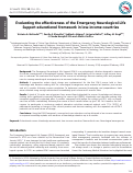 Cover page: Evaluating the effectiveness of the Emergency Neurological Life Support educational framework in low-income countries