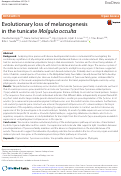 Cover page: Evolutionary loss of melanogenesis in the tunicate Molgula occulta