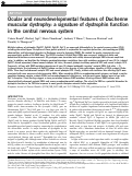 Cover page: Ocular and neurodevelopmental features of Duchenne muscular dystrophy: a signature of dystrophin function in the central nervous system