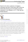 Cover page: Search for the direct production of charginos, neutralinos and staus in final states with at least two hadronically decaying taus and missing transverse momentum in pp collisions at √s = 8 TeV with the ATLAS detector