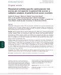 Cover page: Rheumatoid arthritis-specific cardiovascular risk scores are not superior to general risk scores: a validation analysis of patients from seven countries.