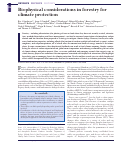 Cover page: Biophysical considerations in forestry for climate protection