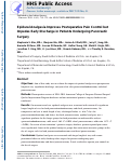 Cover page: Epidural Analgesia Improves Postoperative Pain Control but Impedes Early Discharge in Patients Undergoing Pancreatic Surgery.