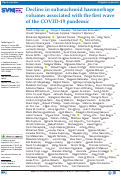Cover page: Decline in subarachnoid haemorrhage volumes associated with the first wave of the COVID-19 pandemic