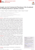 Cover page: Insights into the Fundamental Physiology of the Uncultured Fe-Oxidizing Bacterium Leptothrix ochracea