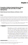 Cover page: Preparation of Splicing Competent Nuclear Extract from Mammalian Cells and In Vitro Pre-mRNA Splicing Assay
