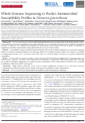 Cover page: Whole-Genome Sequencing to Predict Antimicrobial Susceptibility Profiles in Neisseria gonorrhoeae