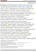 Cover page: BioHackathon 2015: Semantics of data for life sciences and reproducible research