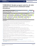 Cover page: TURBOMOLE: Modular program suite for ab initio quantum-chemical and condensed-matter simulations