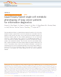 Cover page: Liquid biopsy-based single-cell metabolic phenotyping of lung cancer patients for informative diagnostics.