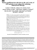 Cover page: Human papillomavirus infection in the oral cavity of HIV patients is not reduced by initiating antiretroviral therapy