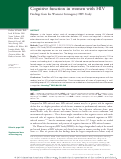 Cover page: Cognitive function in women with HIV