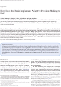 Cover page: How Does the Brain Implement Adaptive Decision Making to Eat?