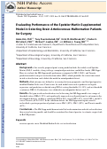 Cover page: Evaluating Performance of the Spetzler-Martin Supplemented Model in Selecting Patients With Brain Arteriovenous Malformation for Surgery