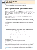 Cover page: Characterization, Design, and Function of the Mitochondrial Proteome: From Organs to Organisms