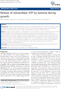 Cover page: Release of extracellular ATP by bacteria during growth