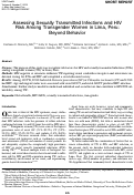 Cover page: Assessing Sexually Transmitted Infections and HIV Risk Among Transgender Women in Lima, Peru: Beyond Behavior