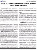 Cover page: Impact of Two-Way Immersion on Students' Attitudes Toward School and College