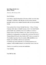 Cover letter - ESL worksheet by maruko