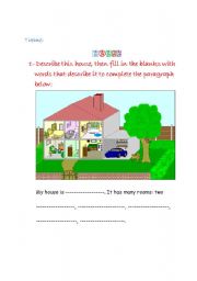 English worksheets: House Description