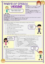 Parts of speech (1) - Verbs (fully editable)