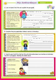 Writing Series (20) - My  Routine on Saturdays  -  2nd lesson of 45 minutes on the topic for Upper Elementary and Lower Intermediate stds