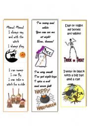 Halloween Bookmarks 3 - ESL worksheet by Claudie M