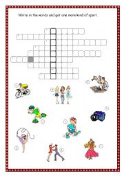 Sports and hobbies crossword - ESL worksheet by katrinsanna