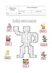 Action word search - ESL worksheet by dieflogal