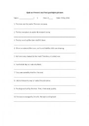 Identifying Participial Phrases Worksheet