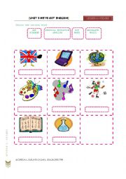 school subjects - ESL worksheet by tieuketket