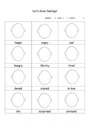 Let´s draw feelings - ESL worksheet by sk0114